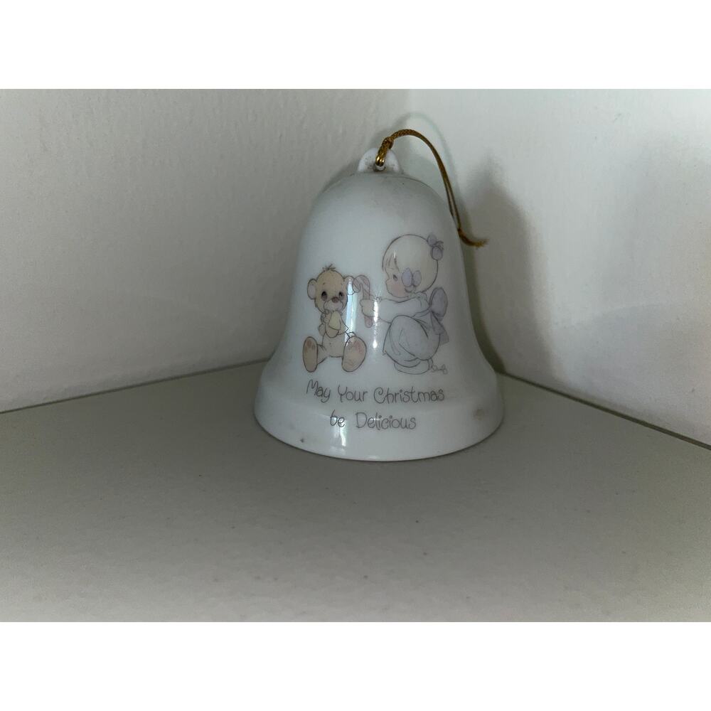 Precious Moments Figurine Bell "May Your Christmas Be Delicious" 2.5" Enesco‎